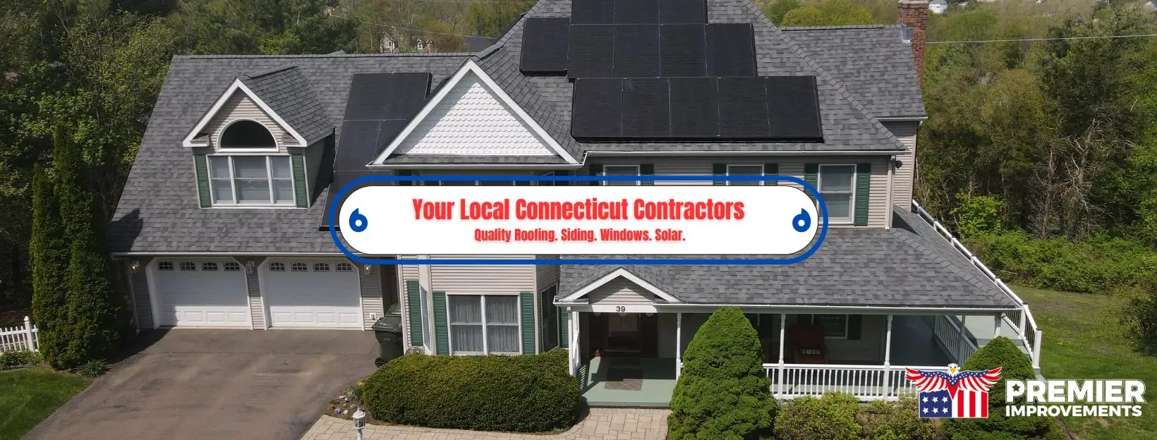 Connecticut home with a new roof and solar panels