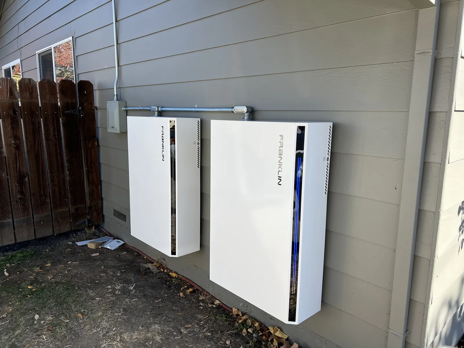FranklinWH batteries installed outside, Connecticut by Premier Improvements
